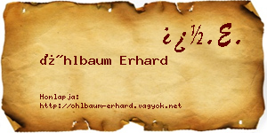 Öhlbaum Erhard névjegykártya